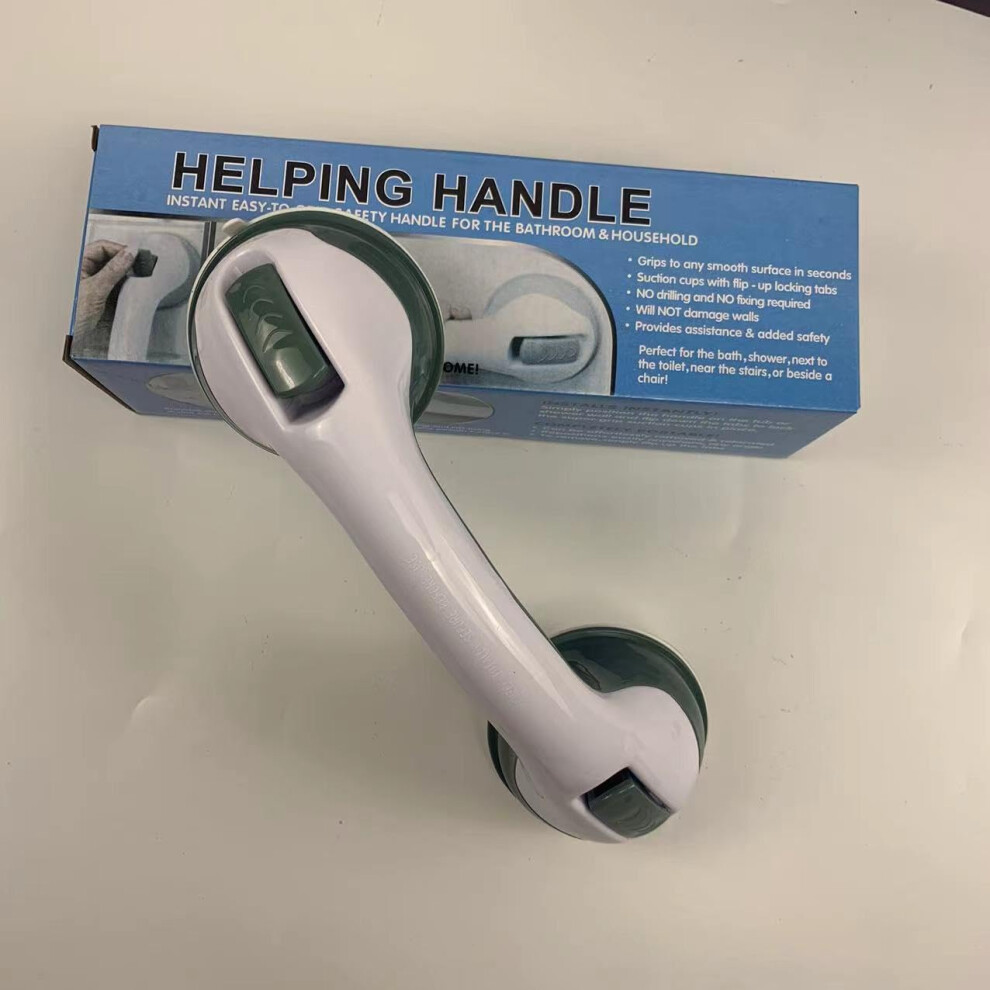 Green Shower Grab Bar With Strong Suction Cups, Nodrill Safety Handle For Elderly, 2 Pack