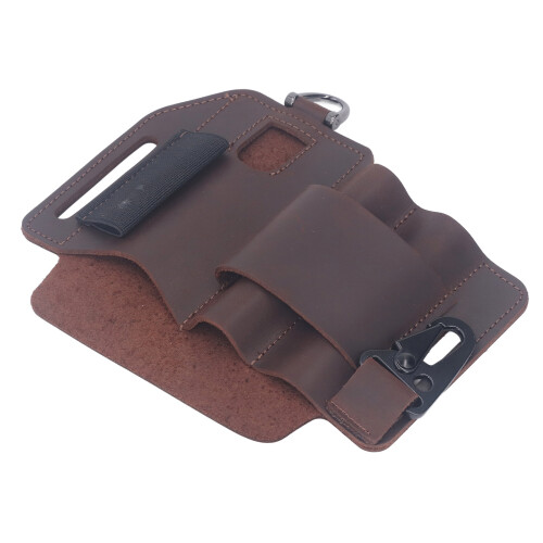 Multitool Belt Sheath EDC Leather Organizer for Men, Brown