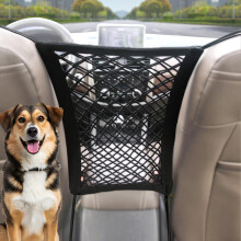 Dog Car Net Barrier Stretchable Mesh  Universal Fit For Cars SUVs Trucks  2Layer Pet Barrier  Easy To Install
