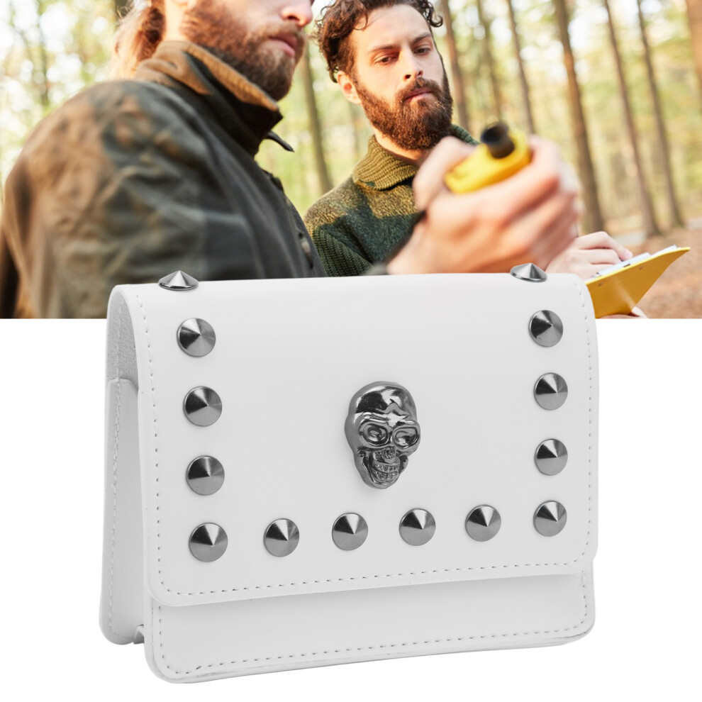 Synthetic Leather Golf Rangefinder Carrying Case With Rivets White 9301369717341