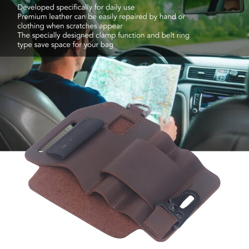 Leder-Multitool-Gürtelhalfter Organizer für den täglichen Gebrauch – Braun 2