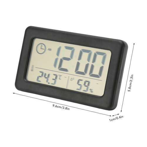 Clear Display Clock with Temp & Humidity for Home Car Office 1
