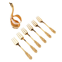 Kompaktes Schwan-Gabel-Set: 6-teiliges Dessertutensilien-Set für Küche & Cafés