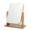 Vanity Makeup Mirror with Bamboo Stand, 360 Rotating Square Tabletop Dressing Mirror 20x18cm 1