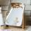 Vanity Makeup Mirror with Bamboo Stand, 360 Rotating Square Tabletop Dressing Mirror 20x18cm 2