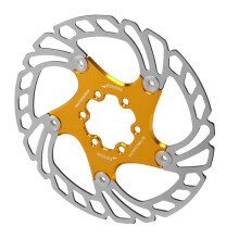Mountain Road Bike 16cm Floating Disc Brake Rotor with 6 Bolts and Gold Tone
