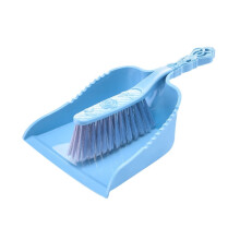 Broom and Dustpan Set with Angled Brush Head, Compact Mini Sweep for Home Cleaning, Blue