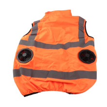 XXXL Orange Cooling Vest with Fans & Reflective Stripes for Hot Work