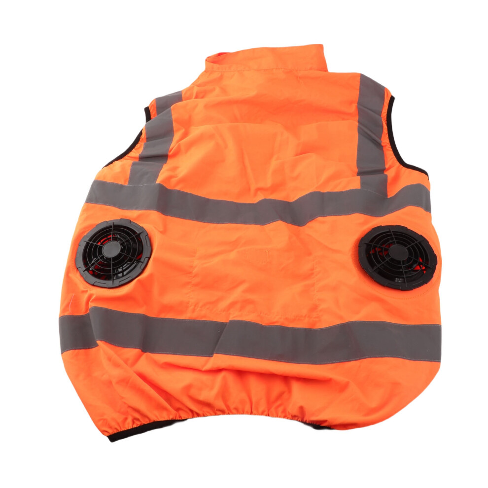 Xxxl Orange Cooling Vest With Fans & Reflective Stripes For Hot Work 6921369720672
