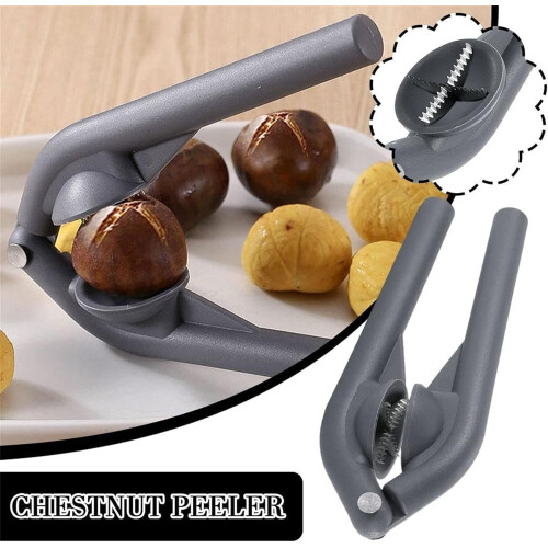 Chestnut Opener with Ergonomic Leverage Design, Stainless Steel Nutcracker for Chestnuts and Walnuts 1