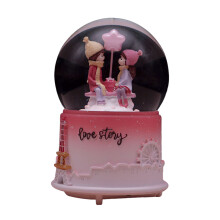 Dancing Ballerina In A Pink Blue Crystal Palace, Gifts For Ballet Lovers With Captivating Color Changing Lights Snow Globe
