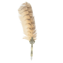 Elegant Antique Feather Pen For Office And School, Handcrafted Quill With Delicate Texture And Fine Workmanship, Perfect For Gift Giving And Personal