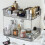 Living And Home 2-Tier Plastic Desktop Makeup Organiser, Grey 1