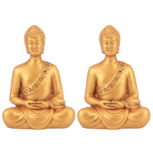 Spiritueel Zen Decor Gouden Boeddhabeeld voor Meditatie - Prachtig vervaardigd harsbeeldje in antieke stijl en duurzaam ontwerp - Perfect voor