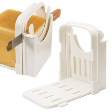 Adjustable Bread Slicer with Thickness Control, Foldable Cutting Guide for Homemade Loaf and Toast