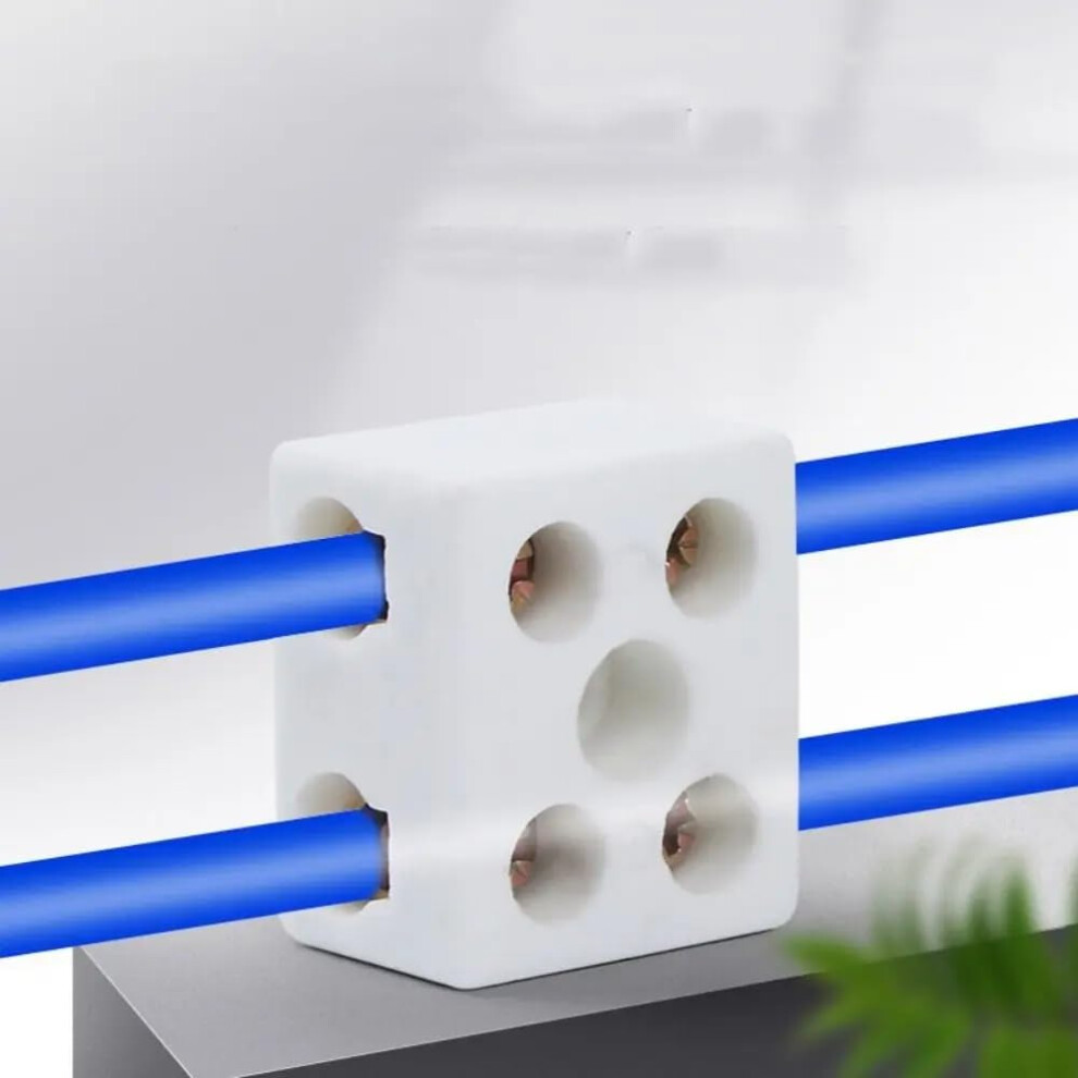 Ceramic Terminal Block 250V 2 Position Heatresistant Screw Wire Connector 10A Secure Wiring 9189345218309