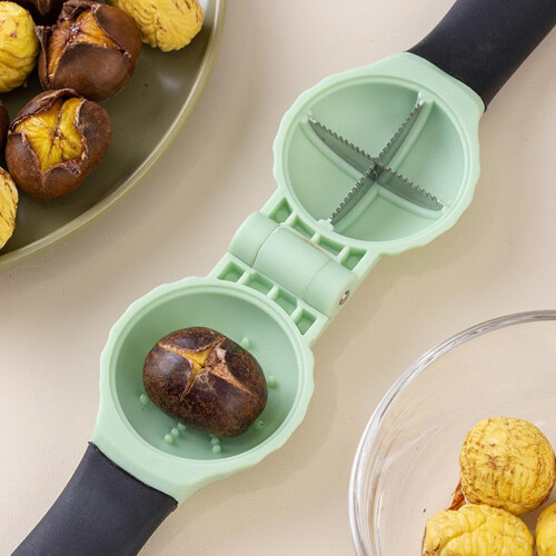 Chestnut Cracker Stainless Steel Heavy Duty Nut Cracker Tool Dry Fruit Kitchen Multi Functional Nut Opener Green 1