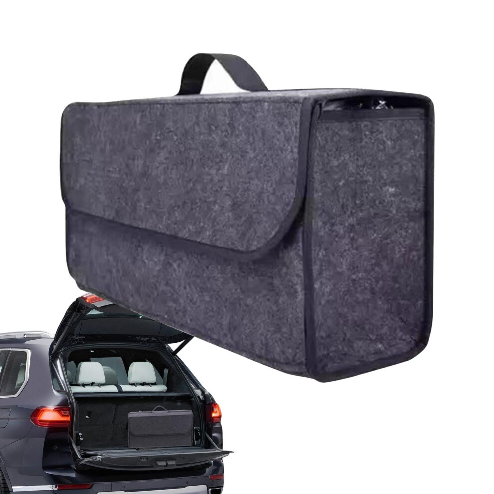 Large Foldable Car Trunk Organizer With Handle, Felt Storage Box For Suvs, Road Trips And Groceries 9189345221606
