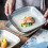 Large Ceramic Salad Mixing Bowl Set with Square Dinner Plate, Durable MultiPurpose Design 4
