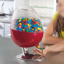 Automatic Candy Dispenser with Motion Sensor and Sealed Storage for Nuts, Gum and Snacks, Red