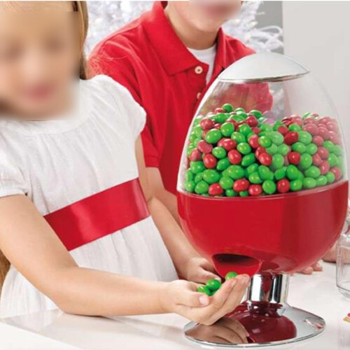 Automatic Candy Dispenser with Motion Sensor and Sealed Storage for Nuts, Gum and Snacks, Red 1