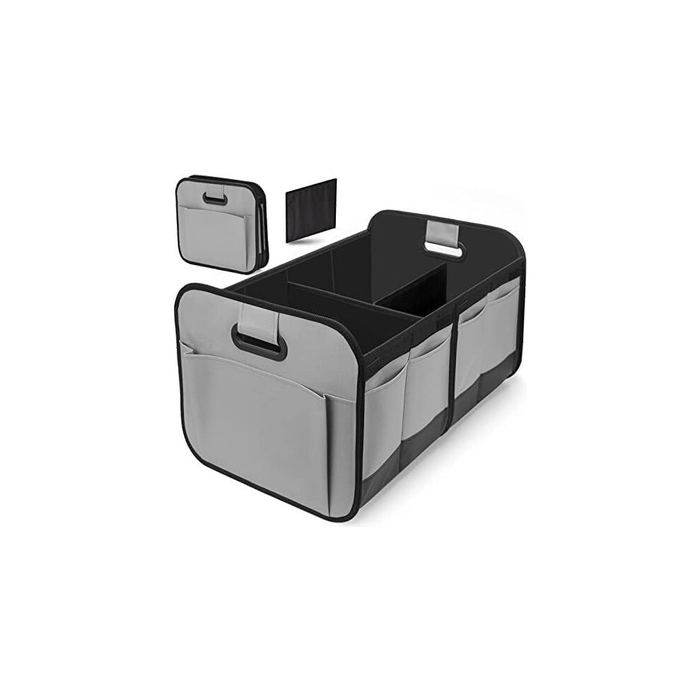Foldable Waterproof Car Boot Organiser With Multicompartment Storage For Vw Taigo 2021 Grey 9189345222269