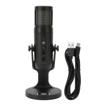 USB-microfoon met studiokwaliteit geluid, plug-and-play, geschikt voor podcasts, gaming en opnames, inclusief hoofdtelefoonuitgang, ruisonderdrukking