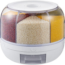 Cereal Dispensers Airtight Clear Plastic Food Storage Containers 23x23CM With Lid Multiple Compartments Keep Food Fresh