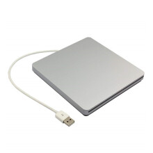 External DVD Drive USB CD/DVD Burner Speed Disc Burning for Laptop and Mac Silver