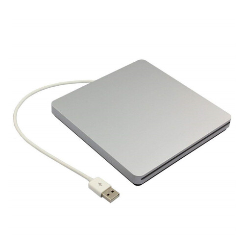 External DVD Drive USB CD/DVD Burner Speed Disc Burning for Laptop and Mac Silver