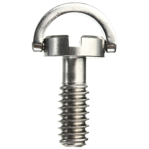 Long 1/4" D-Ring Screw Stainless Steel For Camera Tripod Quick Release Plate Silver 1