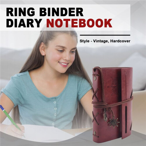 Retro Personality Notebooks Journal Notepads Ring Binder Diary Notebook Light brown S 2