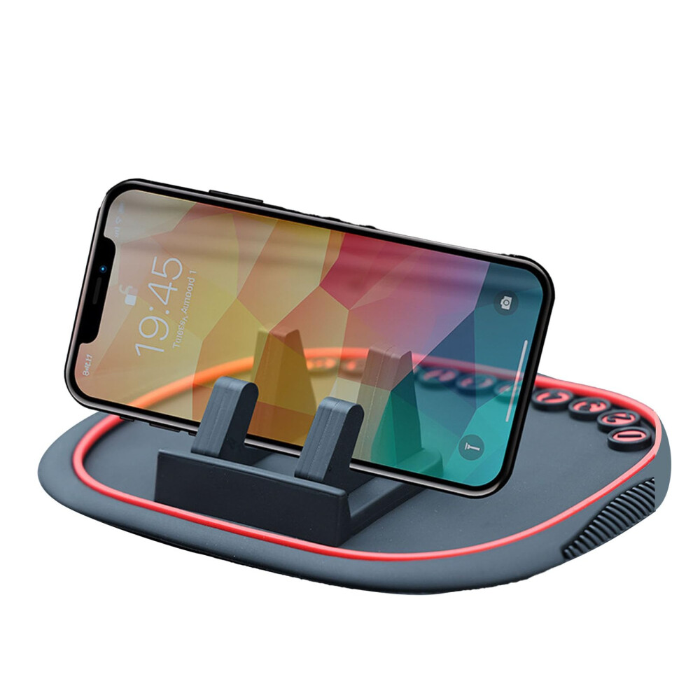 2 In 1 Car Phone Holder And Silicone Antislip Mat For Center Console Dashboard Pink/Black 9189345222481