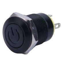 12V 2A 9.5mm LED Metal Cap Power Momentary Push Button Car DIY Modified, Yellow