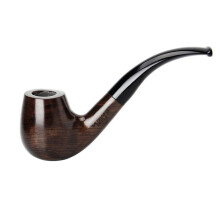 Wooden Tobacco Smoking Pipe Hand Carved Ebony, Deepened Windproof Design, Perfect Gift for Grandfather, Father, Husband, Boyfriend