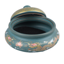 Ceramic Enamel Incense Burner – Retro Cone Holder for Meditation & Decor
