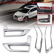 4 StüCk Chrom Nebel Schluss Leuchte Vorne StoßStange Reflektor Rahmen für Rogue X-Trail T32 2017-2020