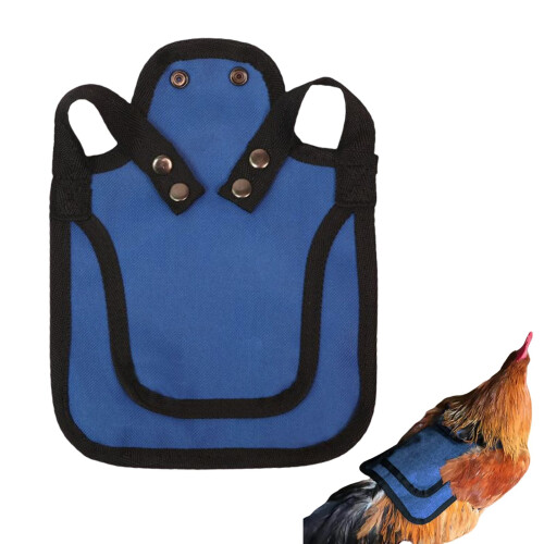 Hen Saddle for Chickens Poultry Saver Jacket Poultry Vest Adjustable Straps Blue Chicken Protector