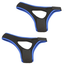 Anti Snoring Chin Strap Adjustable Breathable Jaw Support Sleep Aid Blue and Black 2 Pack