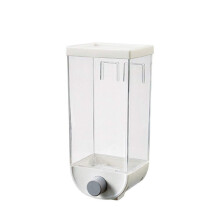 Dry Food Dispenser Wall Mounted Single Cereal Dispenser Storage Container 1500ml White For Cereal, Grains, Nuts