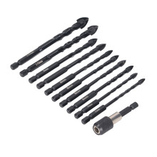 11 Pcs Masonry Drill Bit Set 5-12mm Carbide for Concrete, Tile, Glass