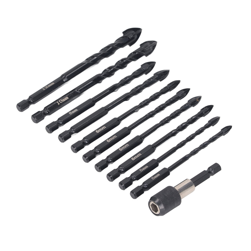 11 Pcs Masonry Drill Bit Set 5-12Mm Carbide For Concrete, Tile, Glass 8721369737582