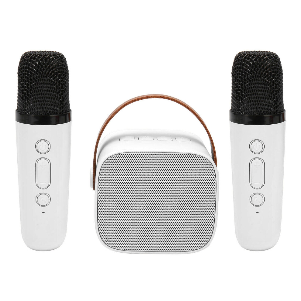 Bluetooth Speaker With Dual Mics For Ktv & Home Parties White 8721369737971