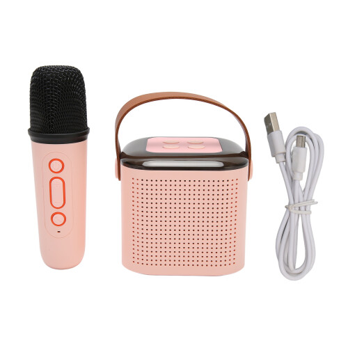 Portable Bluetooth Karaoke Machine Stereo RGB Light Pink 8cm 2