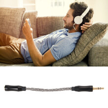 Adaptateur de câble audio de 2,5 mm à 3,5 mm, longueur de 14 cm, en cuivre massif monocristallin, gris