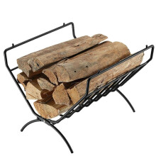 Outdoor Firewood Rack with Foldable Design, Heavy Duty Iron Log Holder for Camping, Patio and Backyard