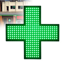 Vintage Apothecary Cross Lamp with Distressed Wood Backing, Handcrafted Edison-Style LED, Green for Historical Displays