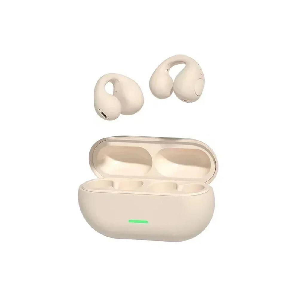 Bluetooth Headset Bluetooth 5.3 Bone Conduction T75 Clipon Earphones Khaki Noise Canceling Hd Call Sports Gaming 9426802452914