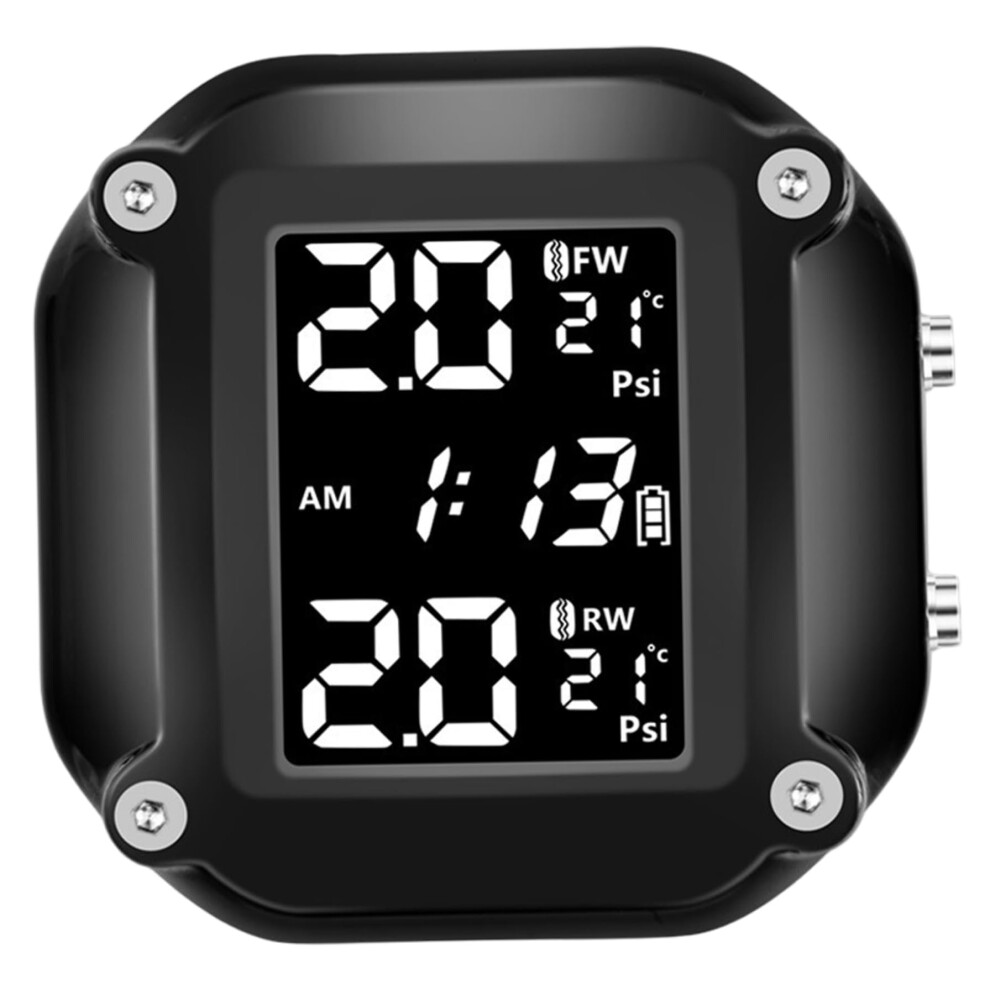 Wireless Motorcycle Tire Pressure Monitor With Smart Alarm And Lcd Display For Realtime Riding 9426802453393