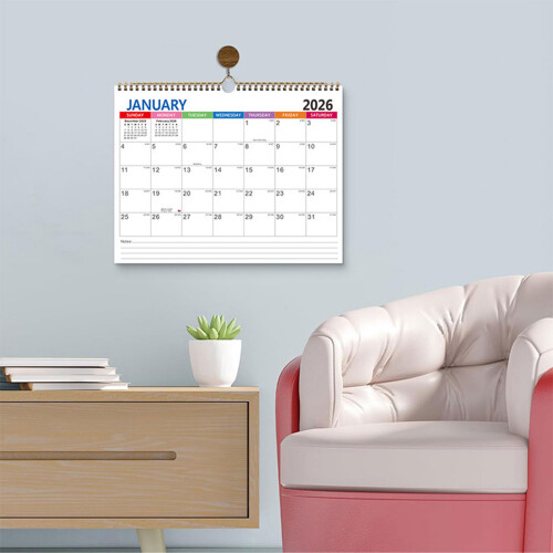 Calendrier de décorations murales mensuelles 2026, Design-Fluide 2